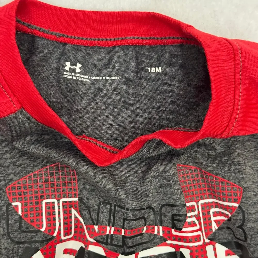 Under Armour Red & Black Activewear Set Pullover Top & Pants Size 18 Months